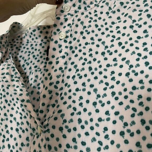 A.P.C. Paris Green dotted chiffon lightweight Blouse top size 34 US XS - Picture 3 of 6